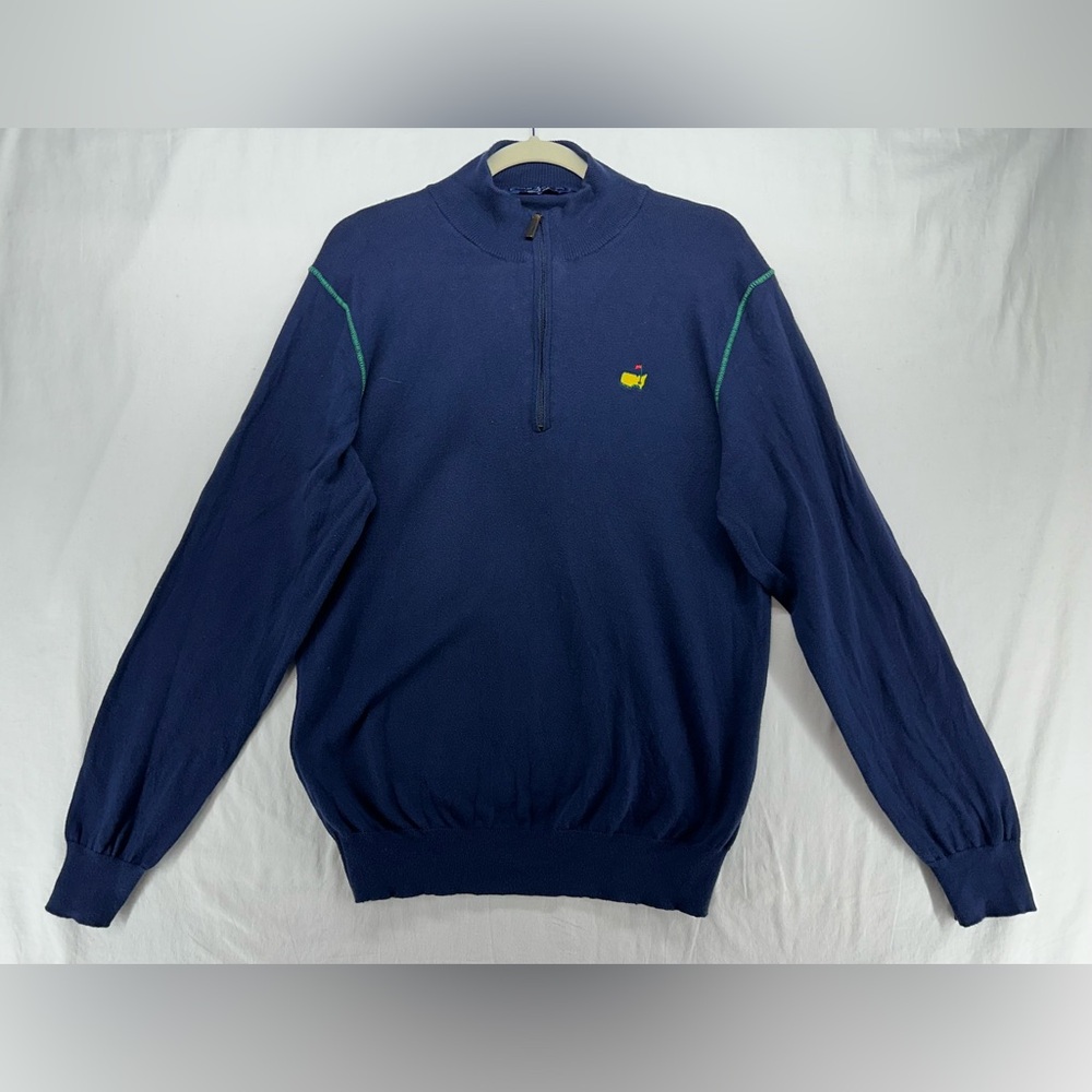 Clubhouse Collection‎ Masters 1/4 Zip Sweater Cashmere Blend Navy Mens Size M